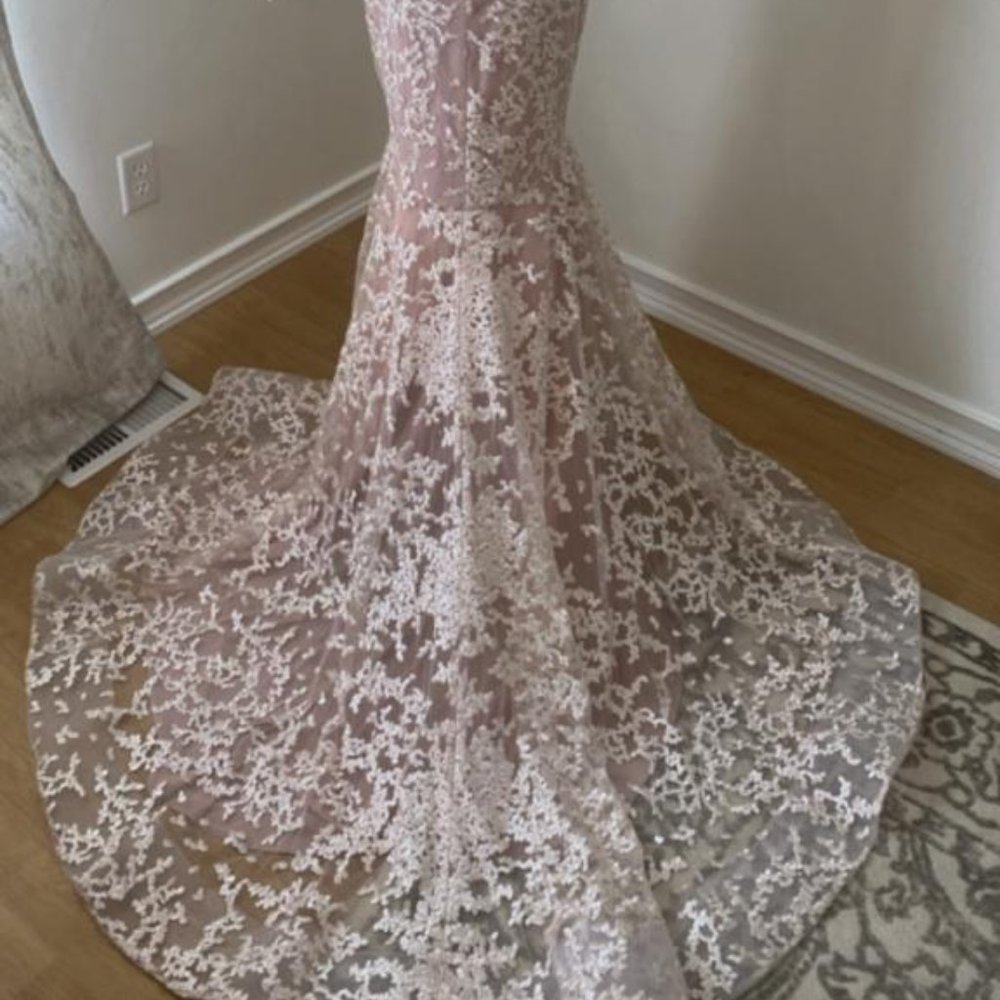 Portia and Scarlett Lace Embellished Mermaid Dress - Picture 7 of 9